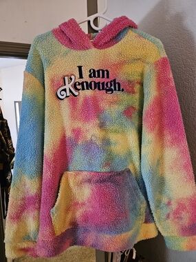 Barbie The Movie Tie-Dye Fleece Pullover - Pink, Teal, Purple